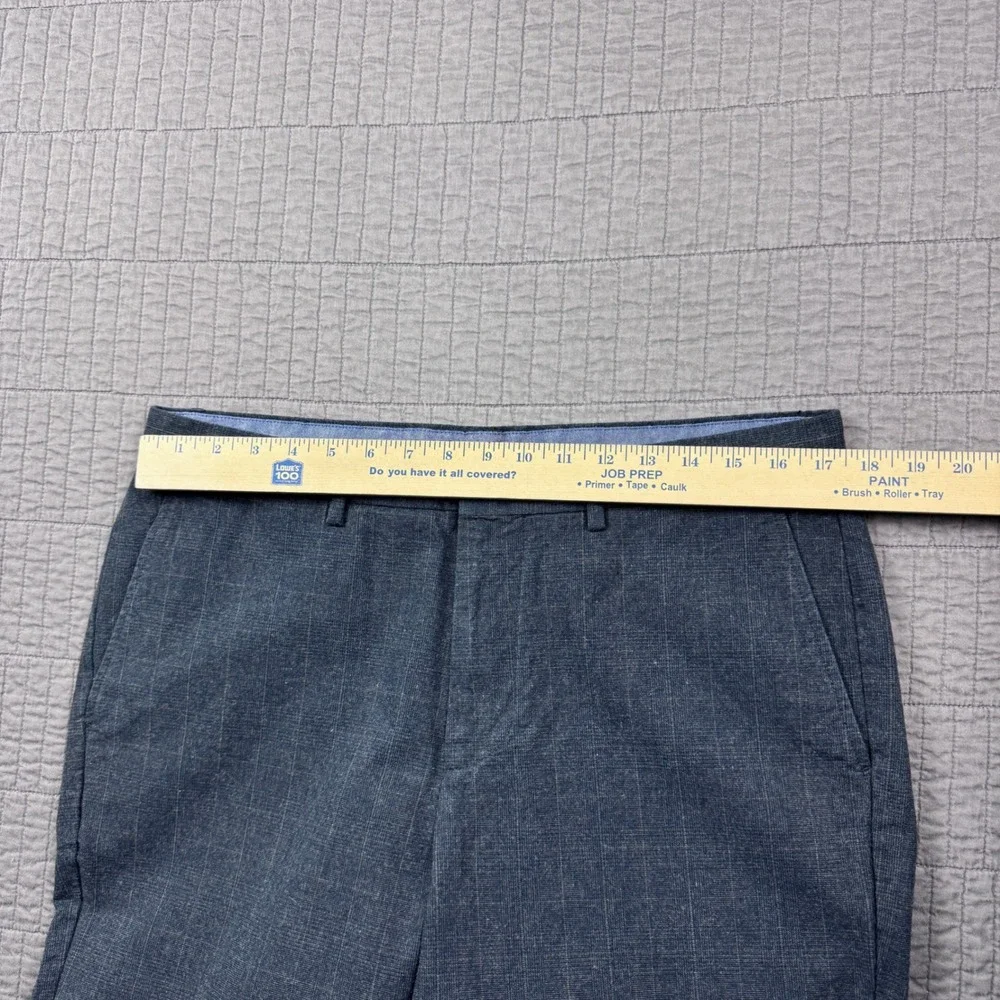 Banana Republic Aiden Chinos Mens 34x30 (34x28) Blue Gray Glen Plaid Slim Pants